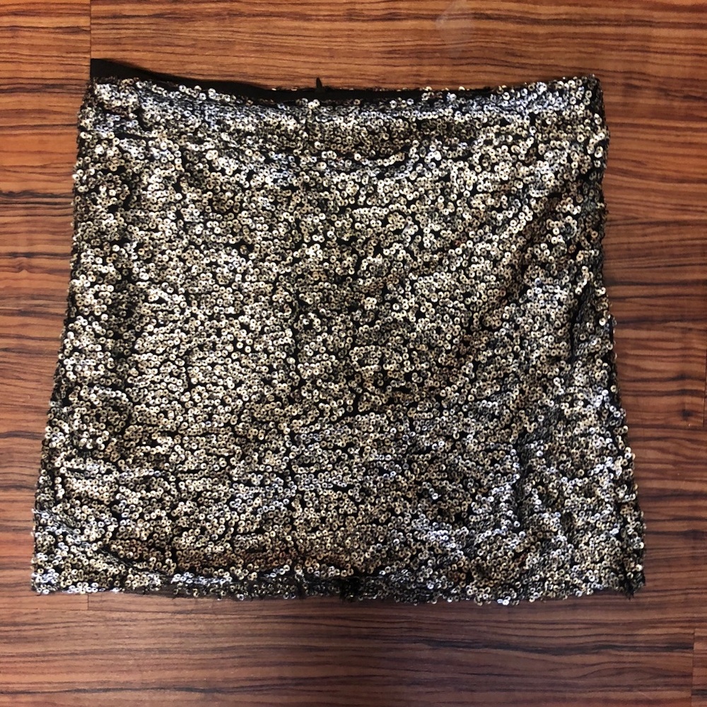 LF Gold Sequin Mini Skirt